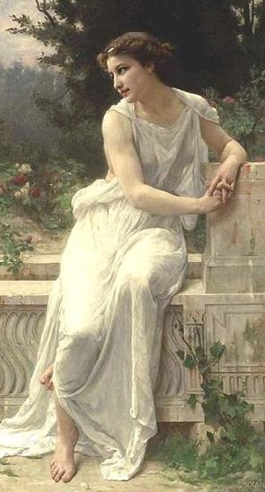Guillaume Seignac Jeune femme de Pompei sur une terrasse. Spain oil painting art